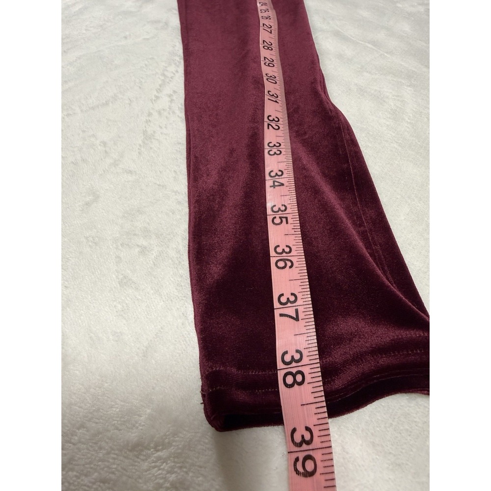 SPANX Velvet Leggings Womens M Burgundy High Rise Slimming Stretch Ankle Pull On - Picture 6 of 7